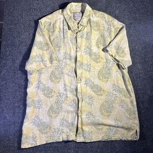 Jimmy Buffett Margaritaville Shirt Mens XL Hawaiian Yellow Pineapples